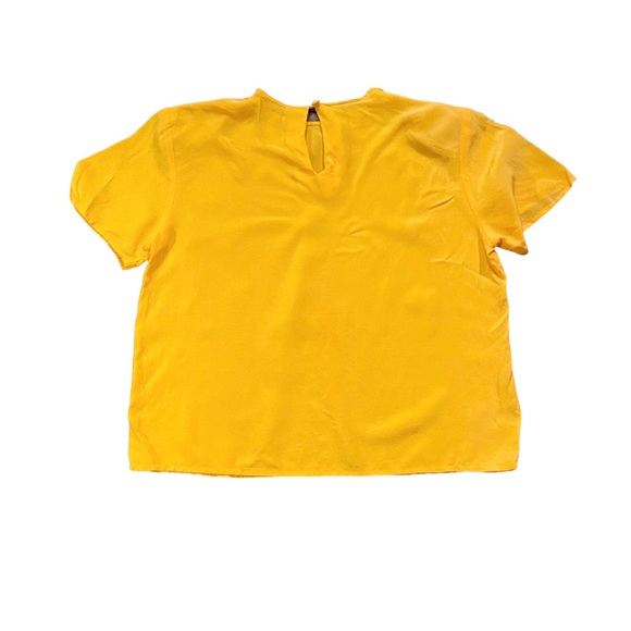 Vintage CLIO yellow 100% silk blouse with shoulder pads size S See measurements - Picture 4 of 6